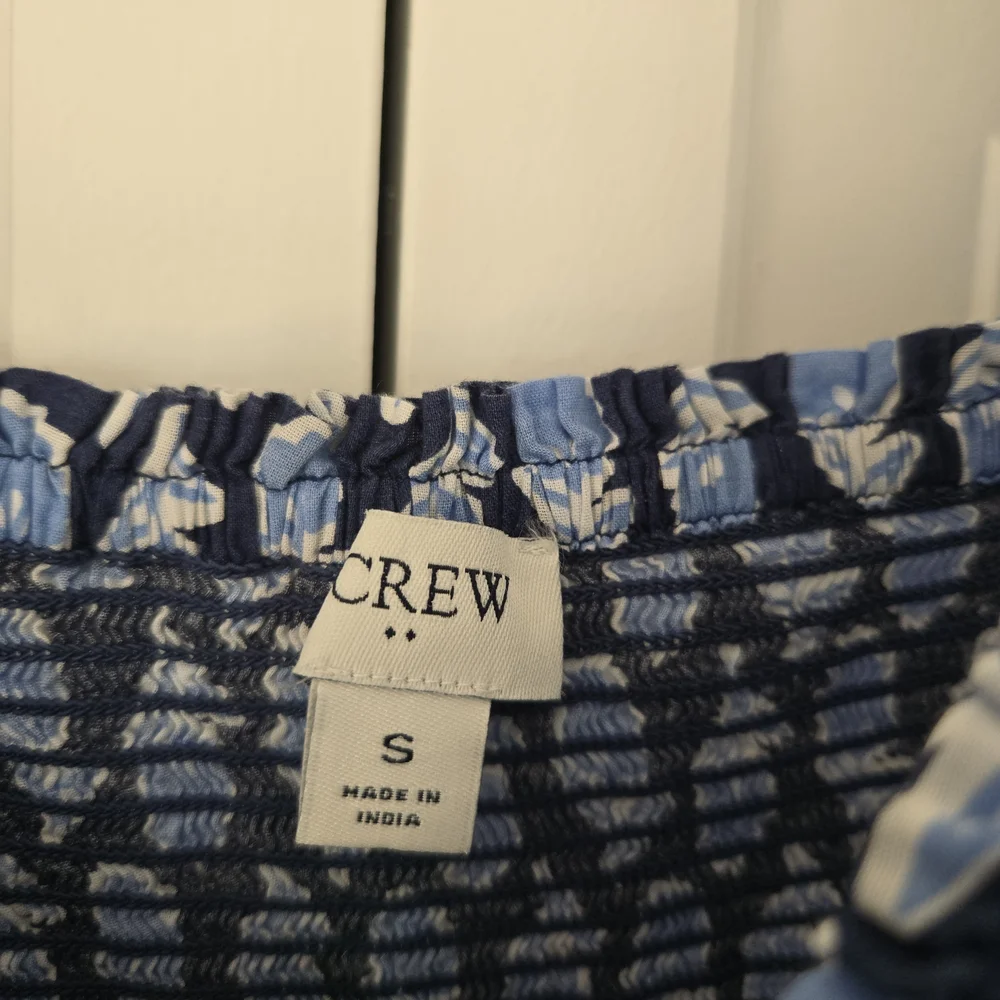 J Crew Blue Floral Smocked Dress S - Picture 5 of 5